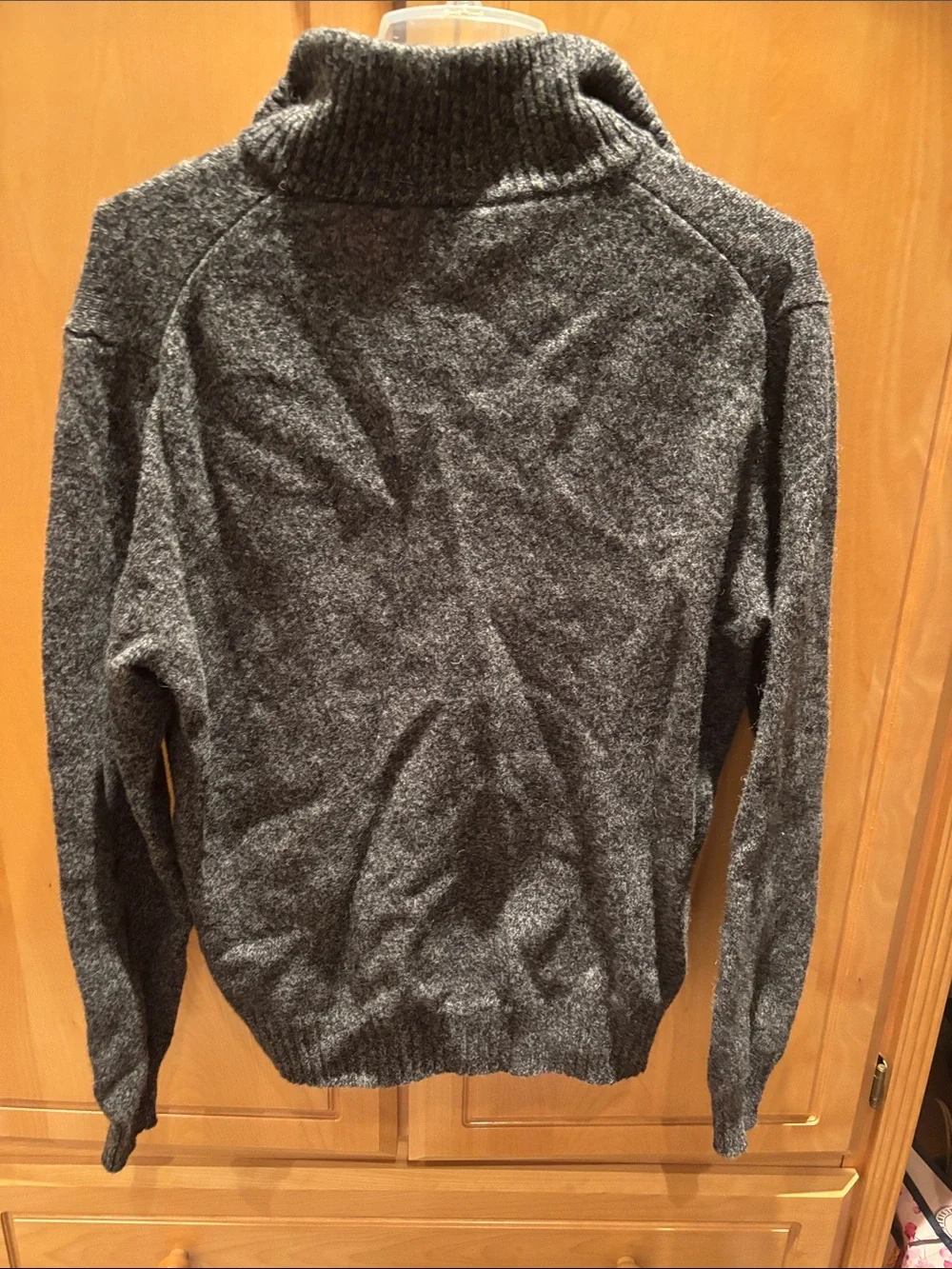 J. Crew Men’s Charcoal Zip-Front Wool Sweater